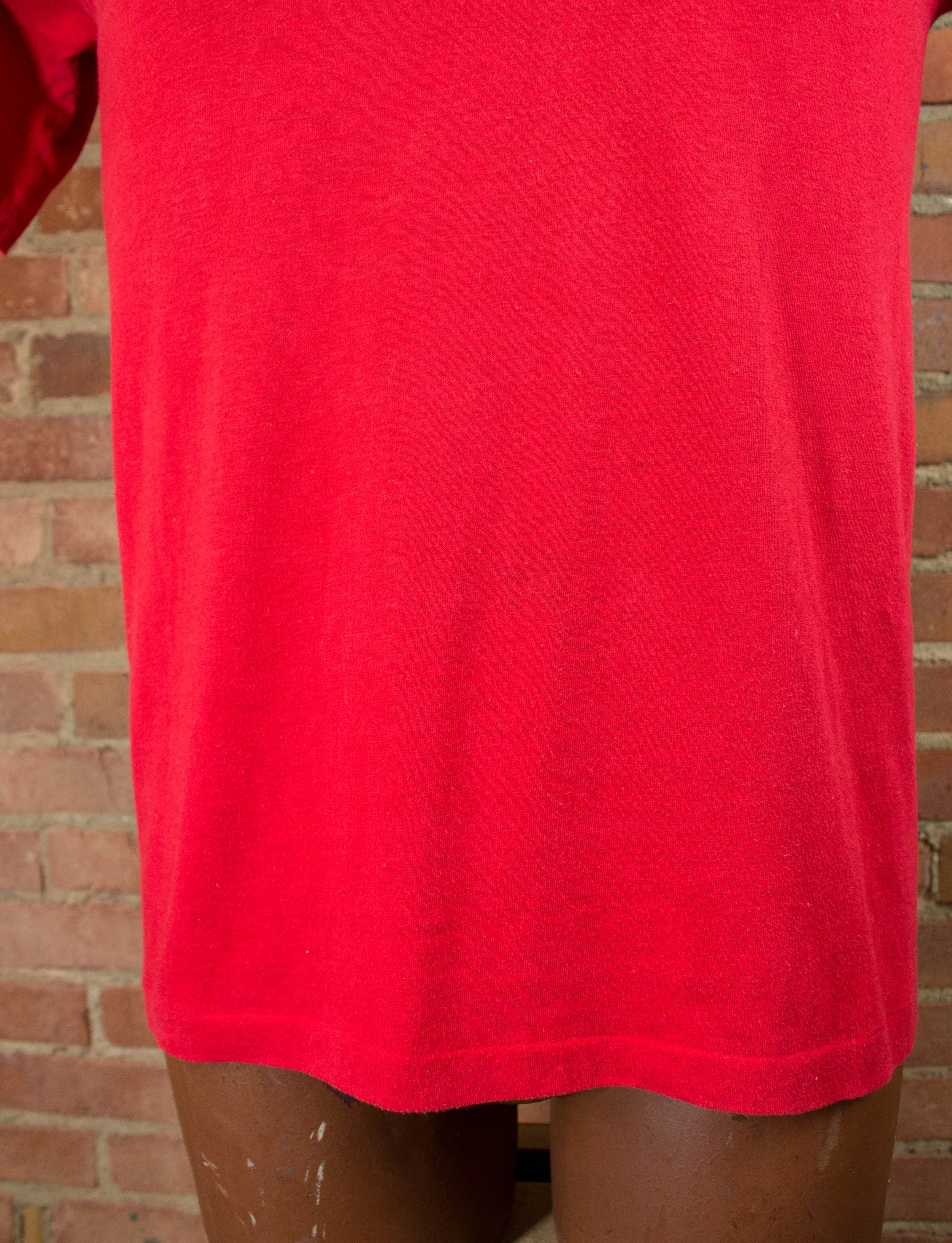 Vintage 80s Sawbill Canoe Outfitters Red Graphic T Shirt Unisex Medium