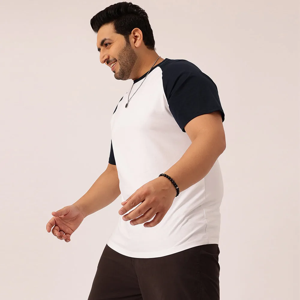 White Navy Raglan T-shirt