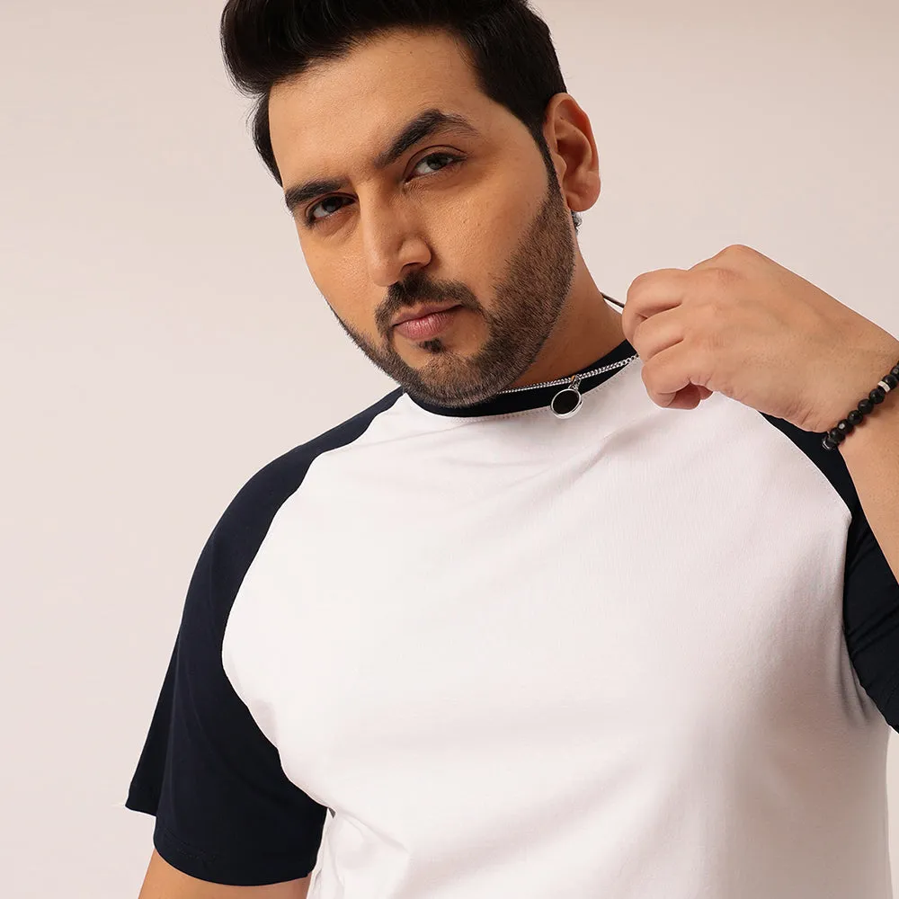 White Navy Raglan T-shirt