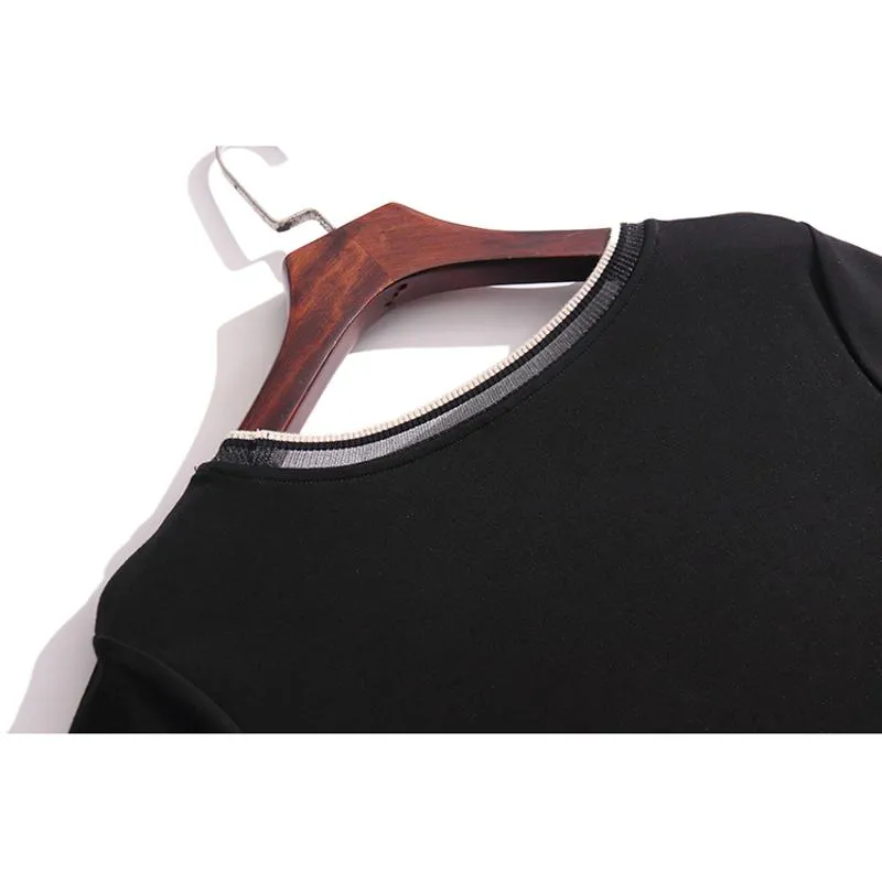 Women's T-Shirt Pure Cotton Black Loose Fit Niche Short Sleeve Tee