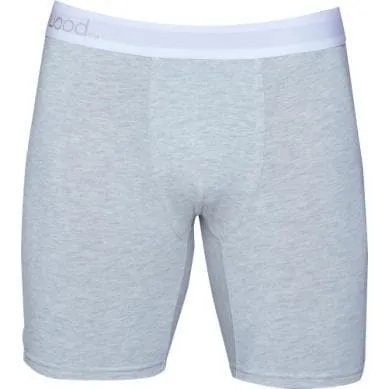 Wood Men's Super Soft Modal Blend 6 In Inseam Biker Brief No Fly Heather Grey