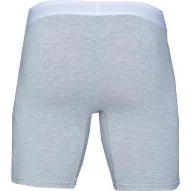 Wood Men's Super Soft Modal Blend 6 In Inseam Biker Brief No Fly Heather Grey