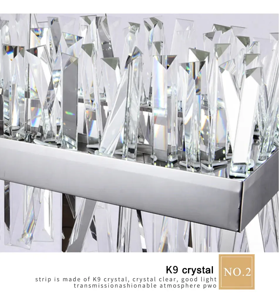 YLK Yasna Modern crystal chandelier for dining room rectangle island hanging
