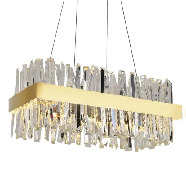 YLK Yasna Modern crystal chandelier for dining room rectangle island hanging