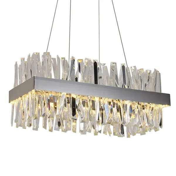 YLK Yasna Modern crystal chandelier for dining room rectangle island hanging